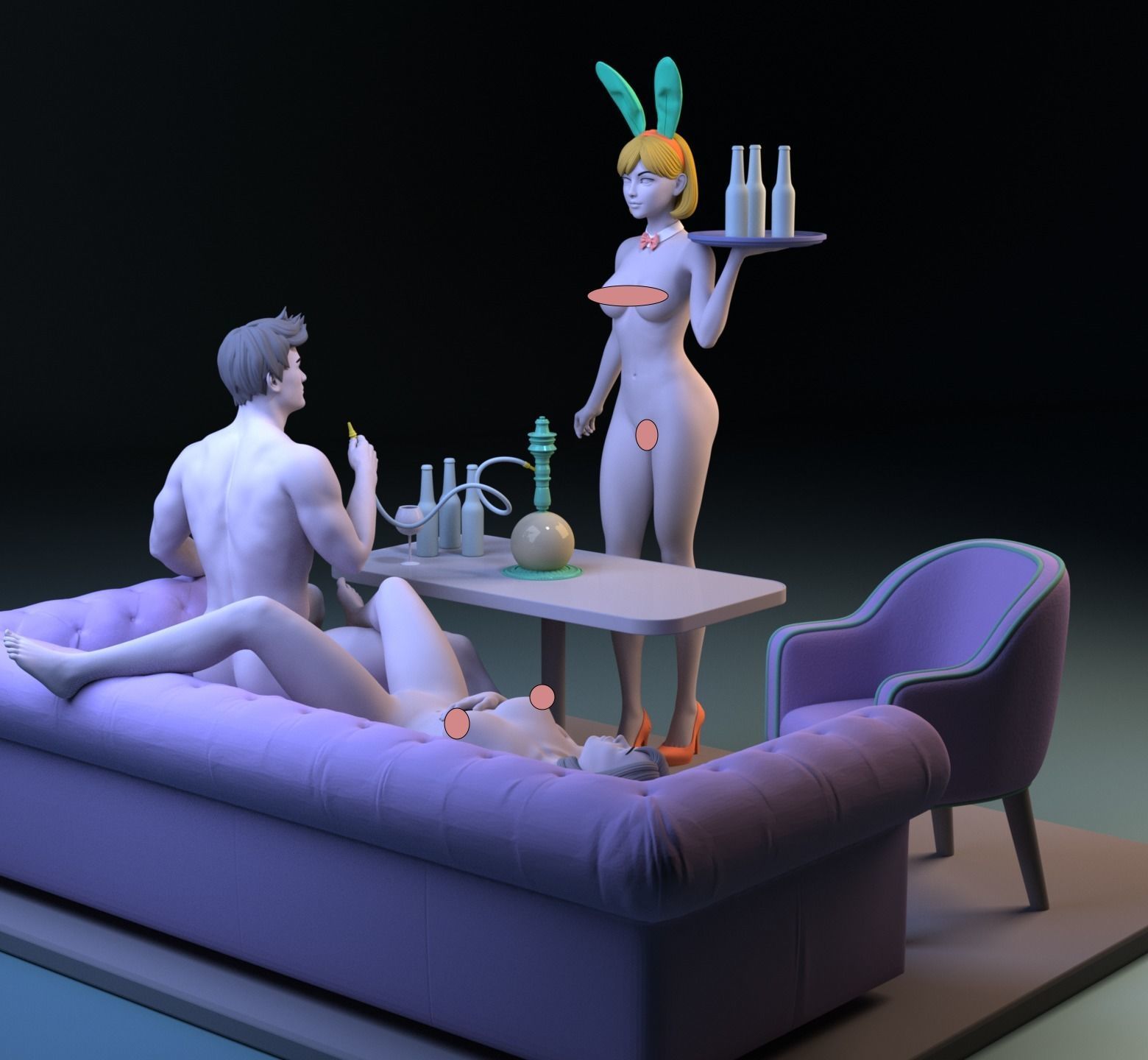 Love Bar Diorama 3D print model_6