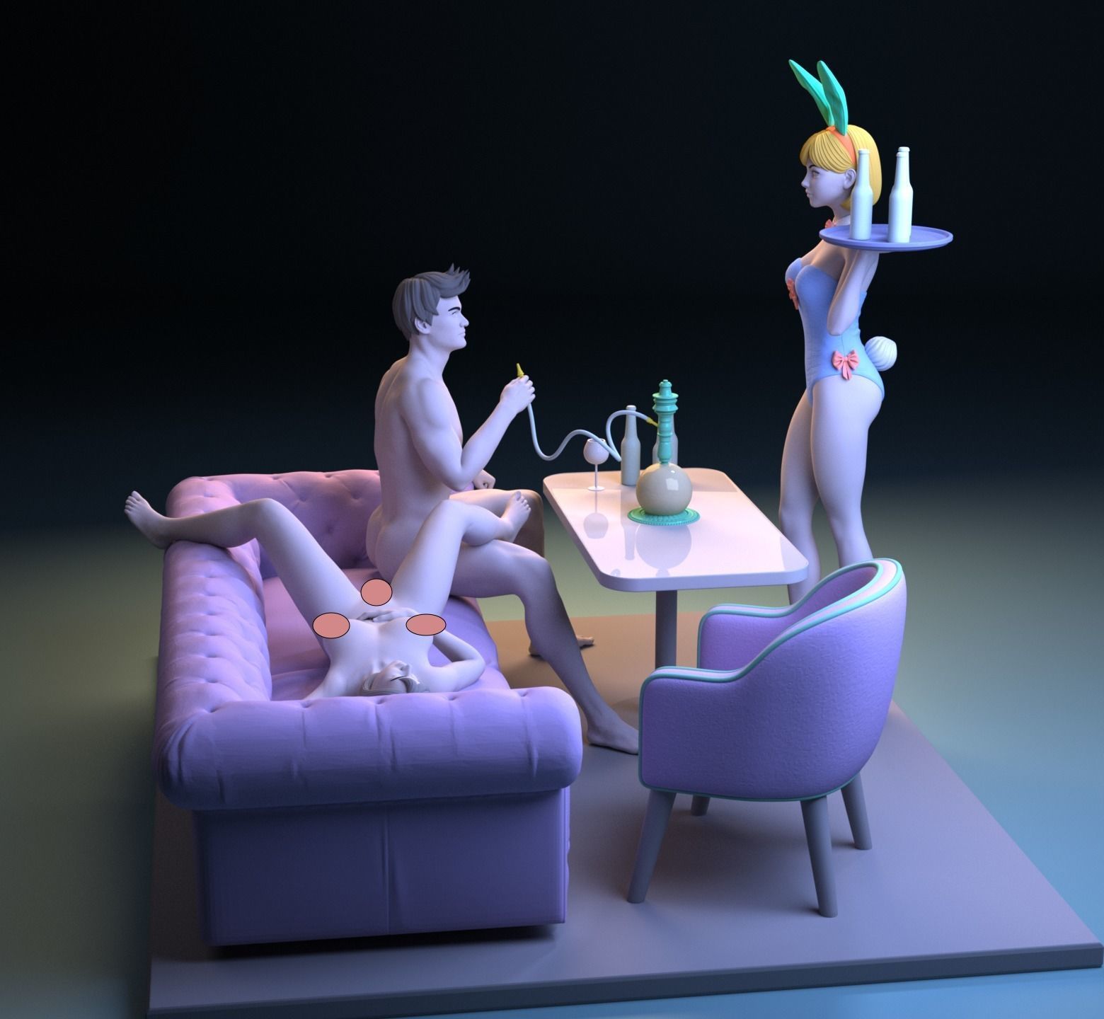 Love Bar Diorama 3D print model_7
