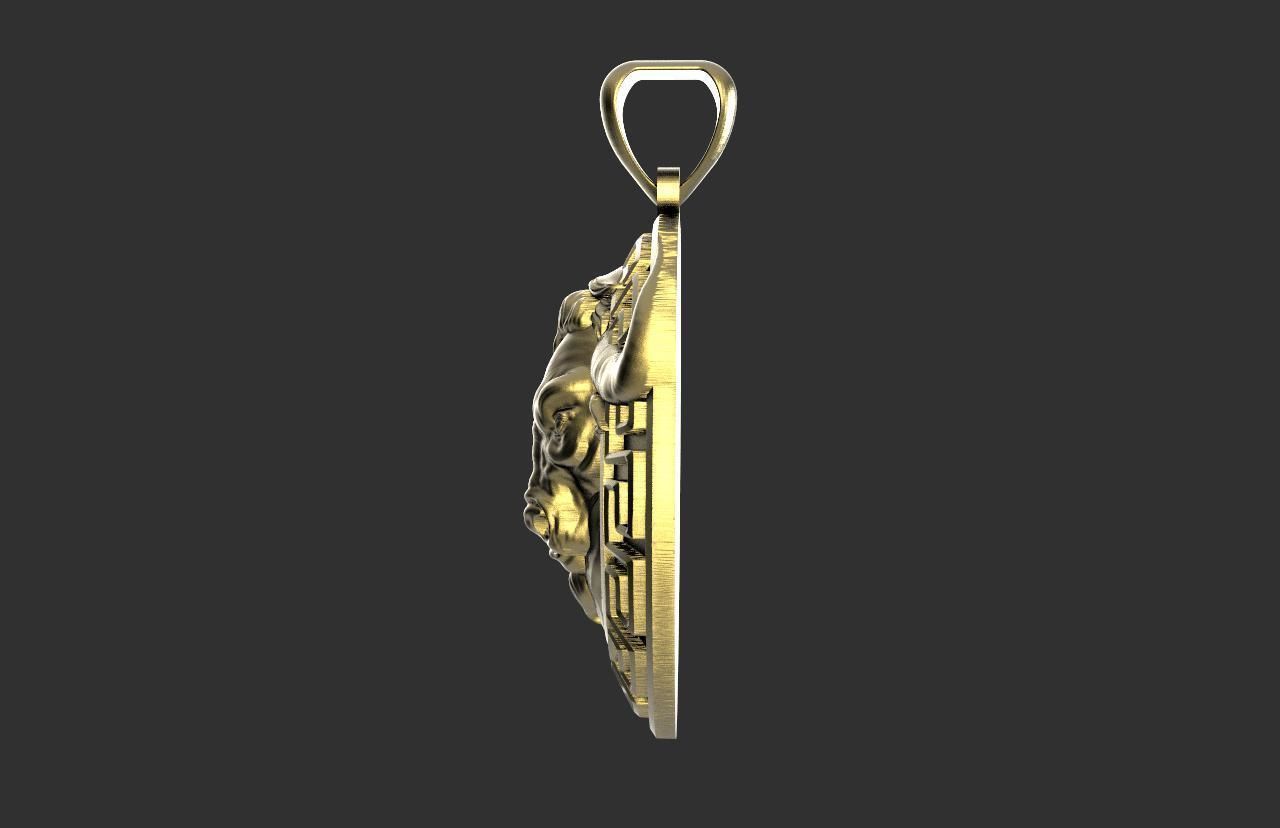 Bull pendant  3D print model_2