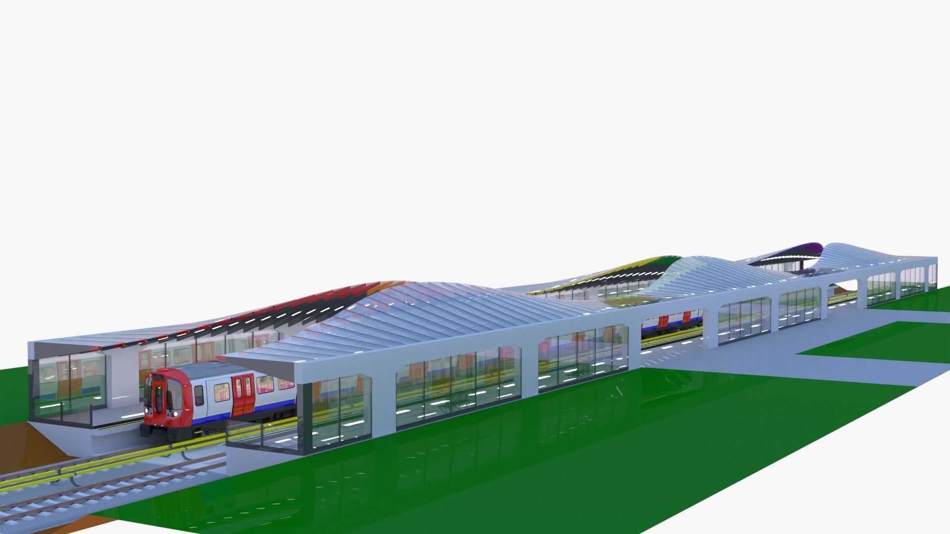 London metro station II 3D model_10