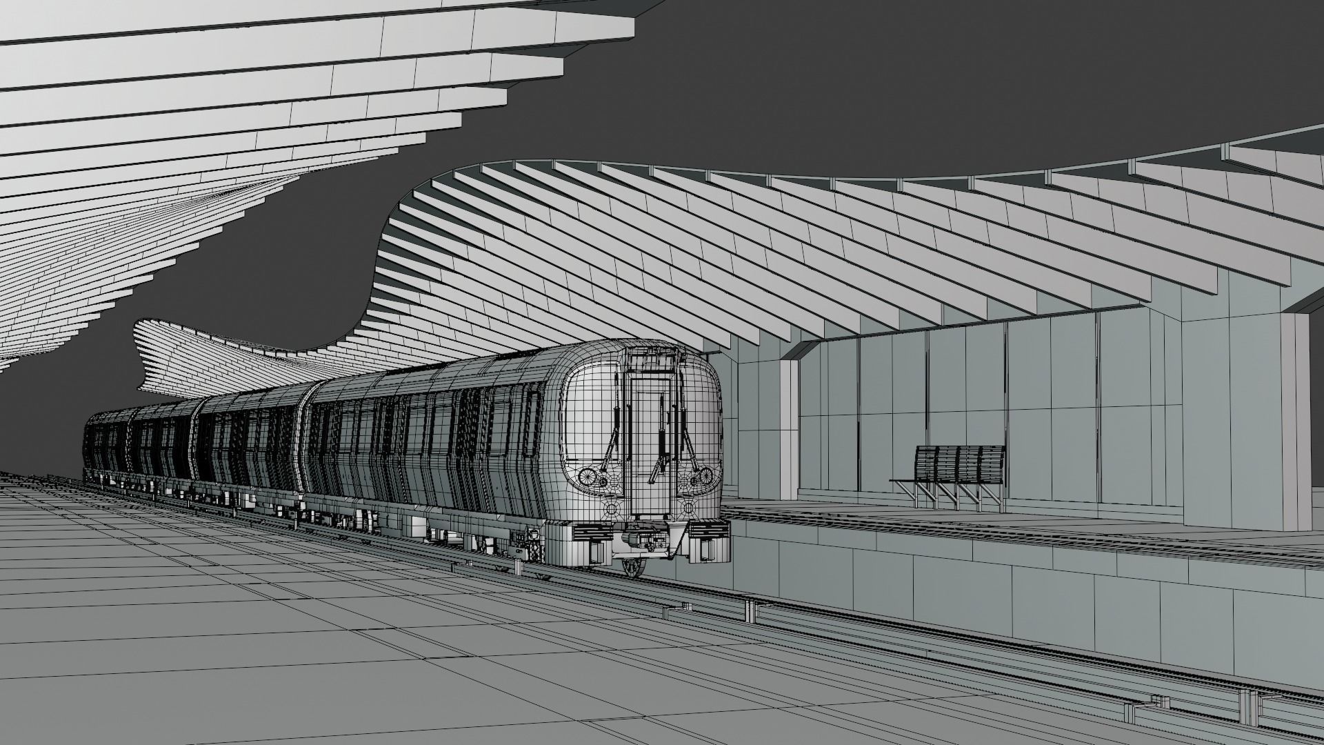 London metro station II 3D model_3