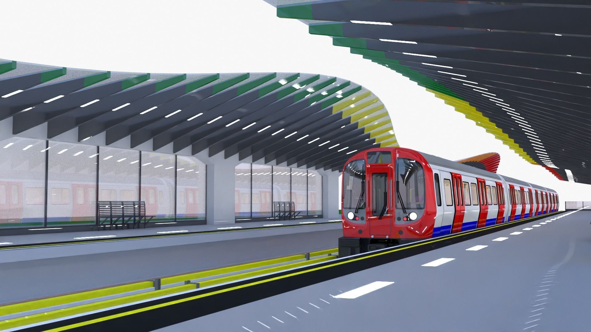 London metro station II 3D model_6