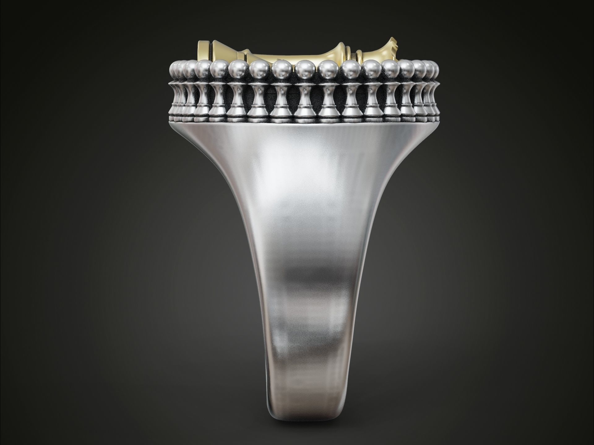 Chess pieces chessboard ring 3D print model_3