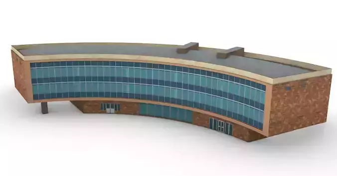 Fine arts museum Low-poly 3D model
