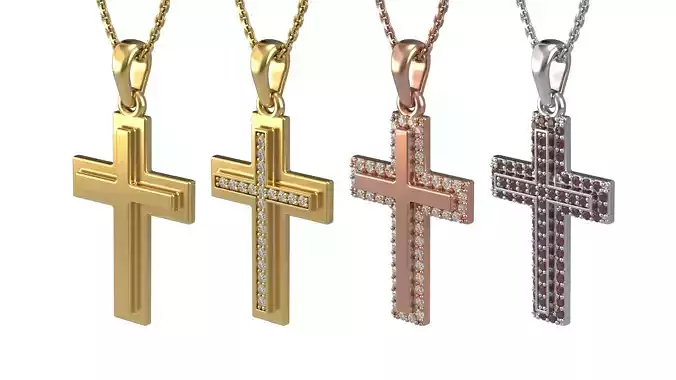 Cross pendant 12 3D print model