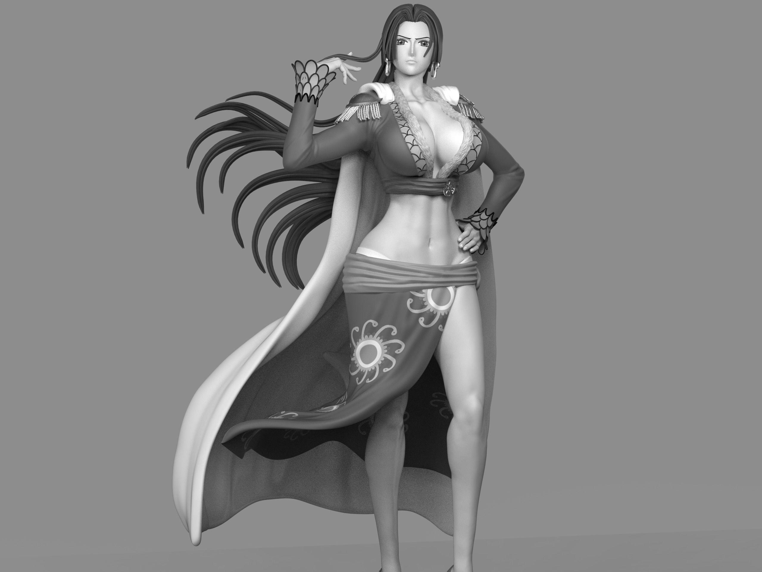 One piece Boa Hancock fan art 3D print model_7