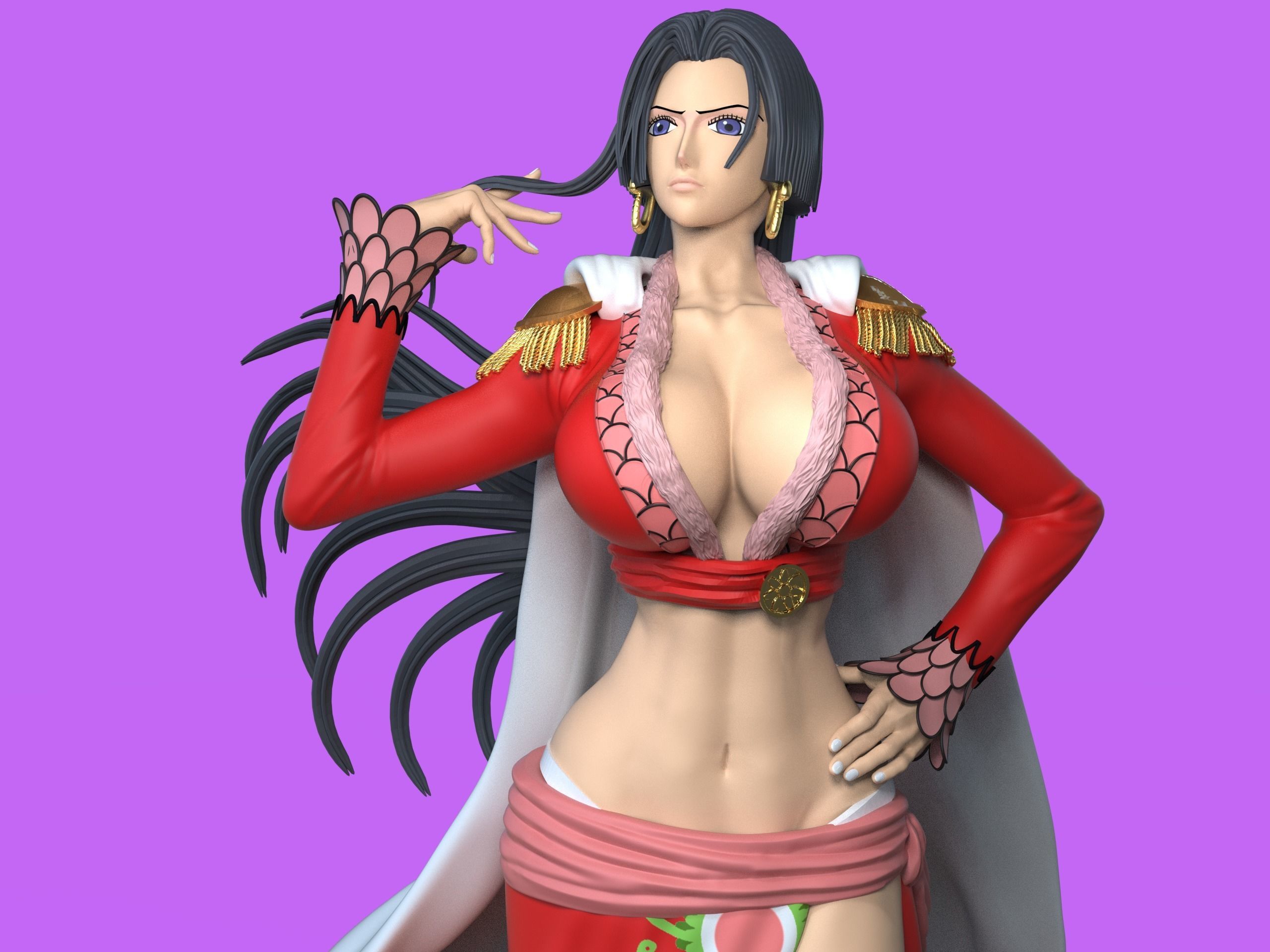 One piece Boa Hancock fan art 3D print model_2