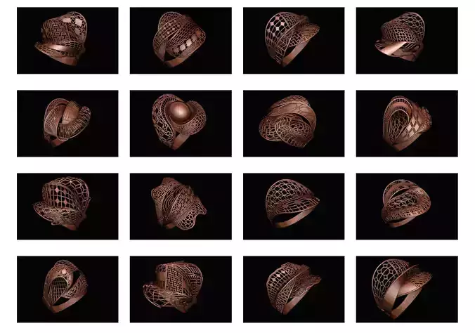 22 Ultra Vision Wire Mesh Jewelry Plain Gold Ring 