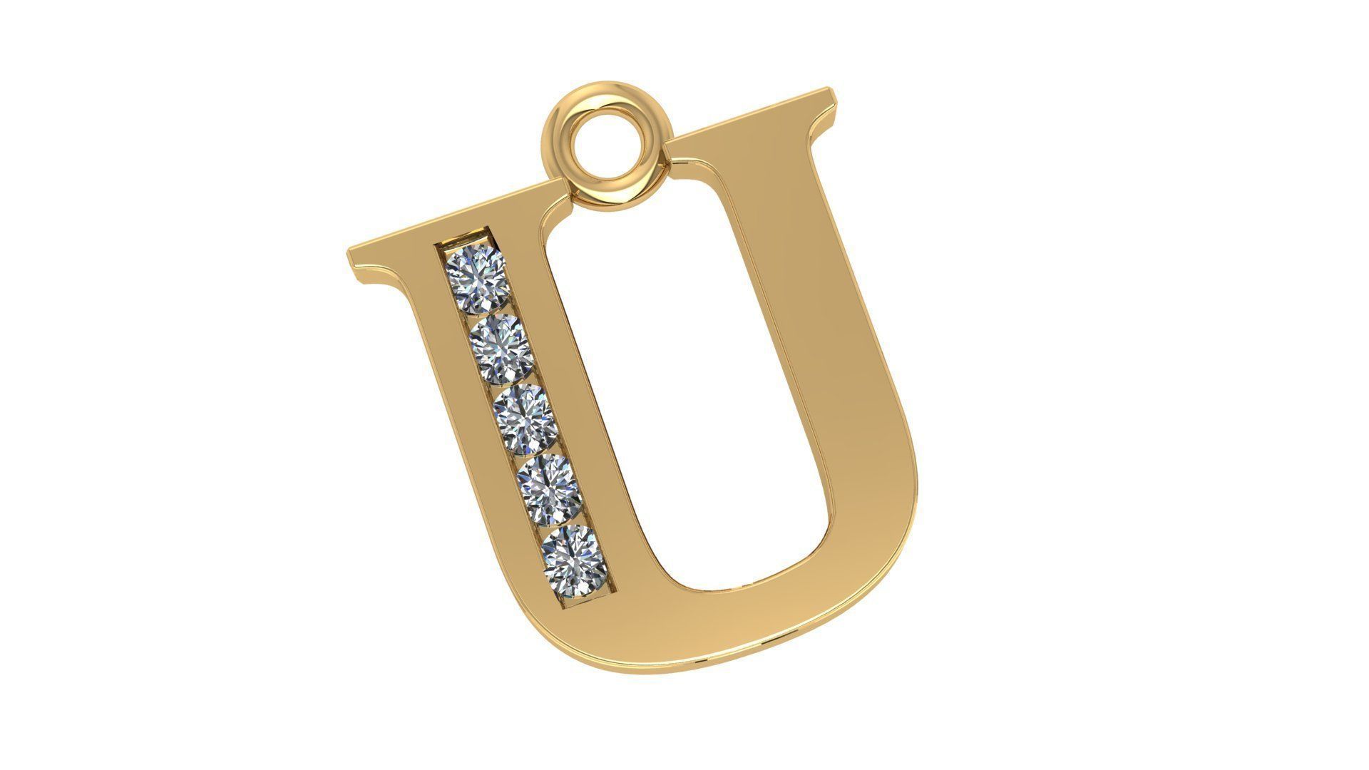 26 Alphabet pendant necklace charms 3dm models pack  3D print model_21