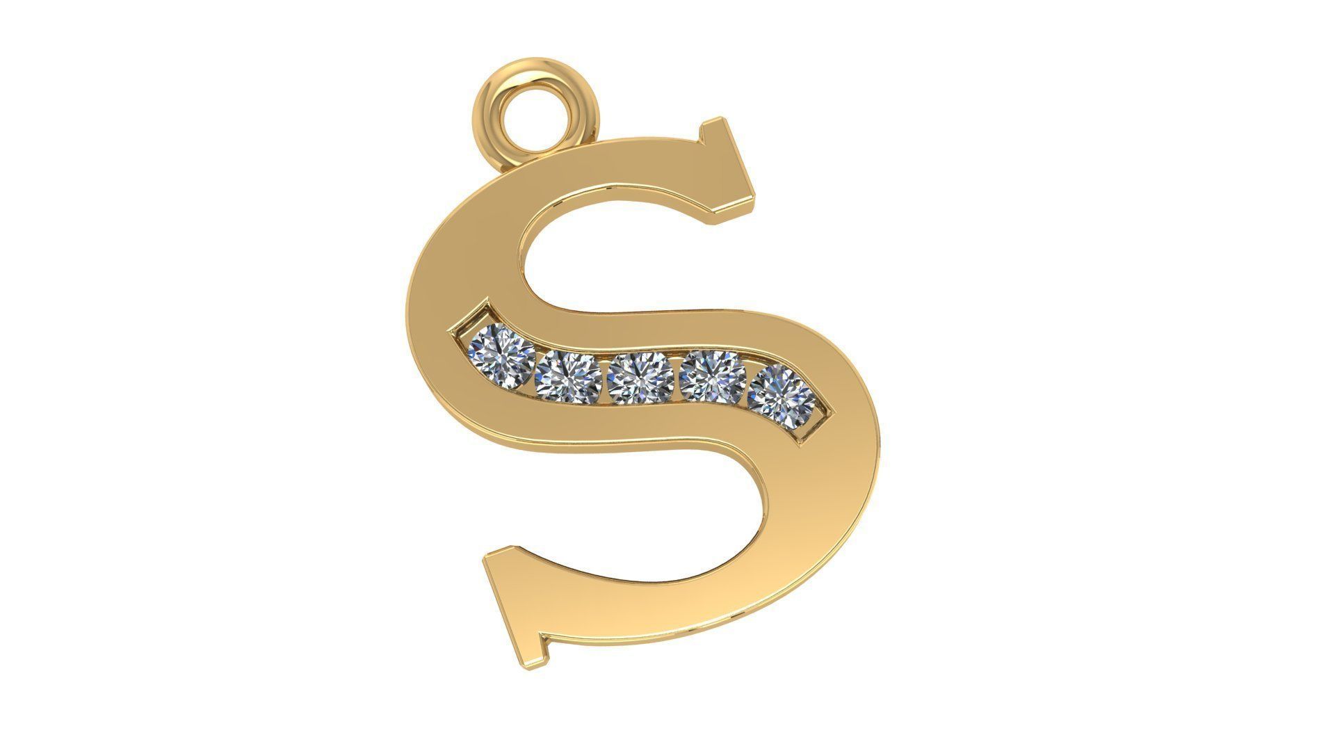 26 Alphabet pendant necklace charms 3dm models pack  3D print model_19