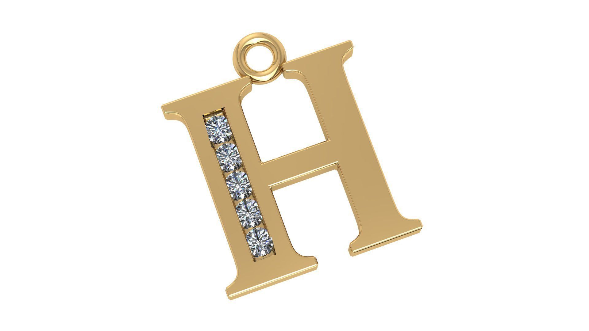 26 Alphabet pendant necklace charms 3dm models pack  3D print model_8