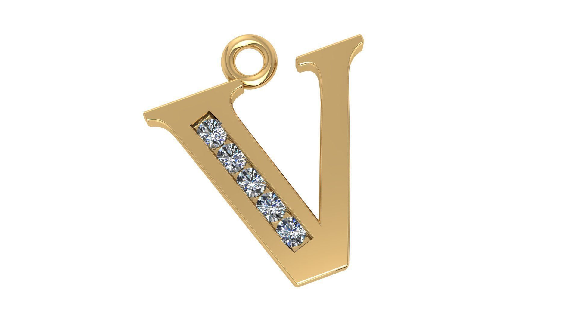 26 Alphabet pendant necklace charms 3dm models pack  3D print model_22