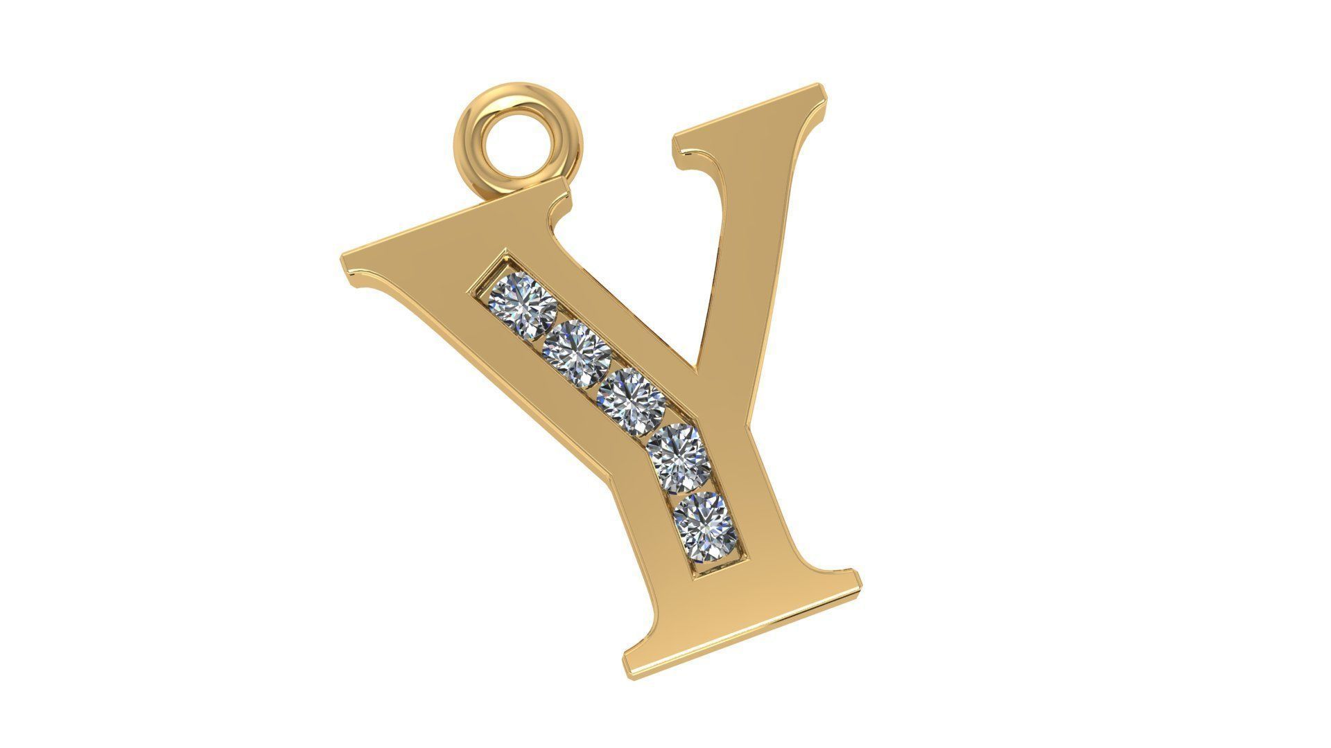 26 Alphabet pendant necklace charms 3dm models pack  3D print model_25