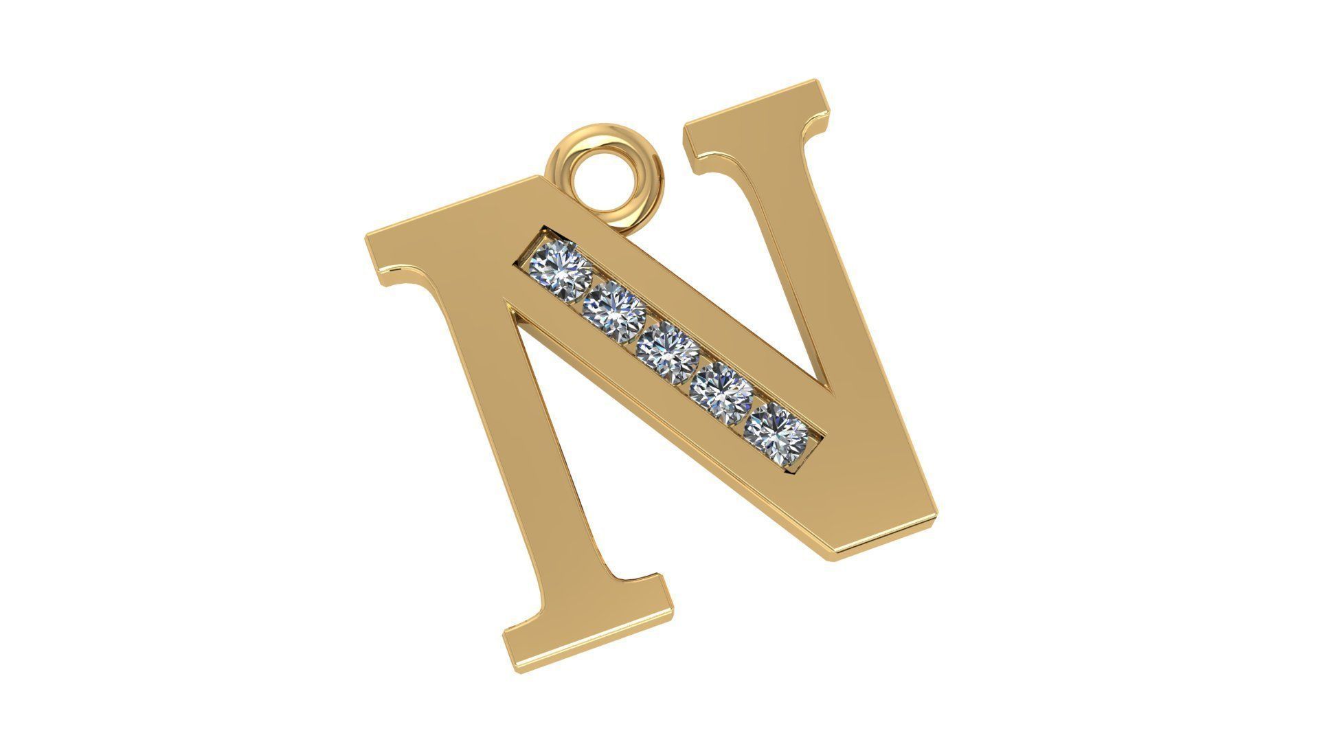 26 Alphabet pendant necklace charms 3dm models pack  3D print model_14