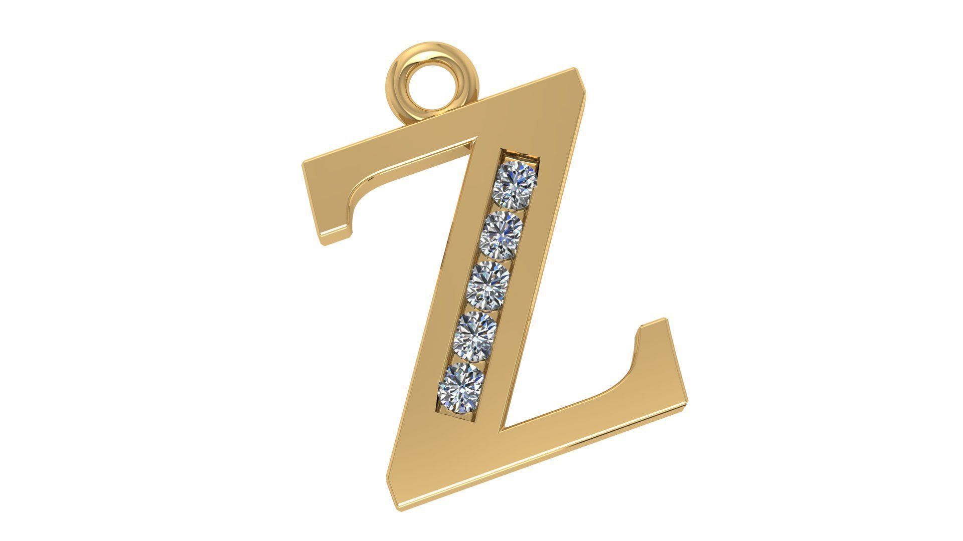 26 Alphabet pendant necklace charms 3dm models pack  3D print model_26