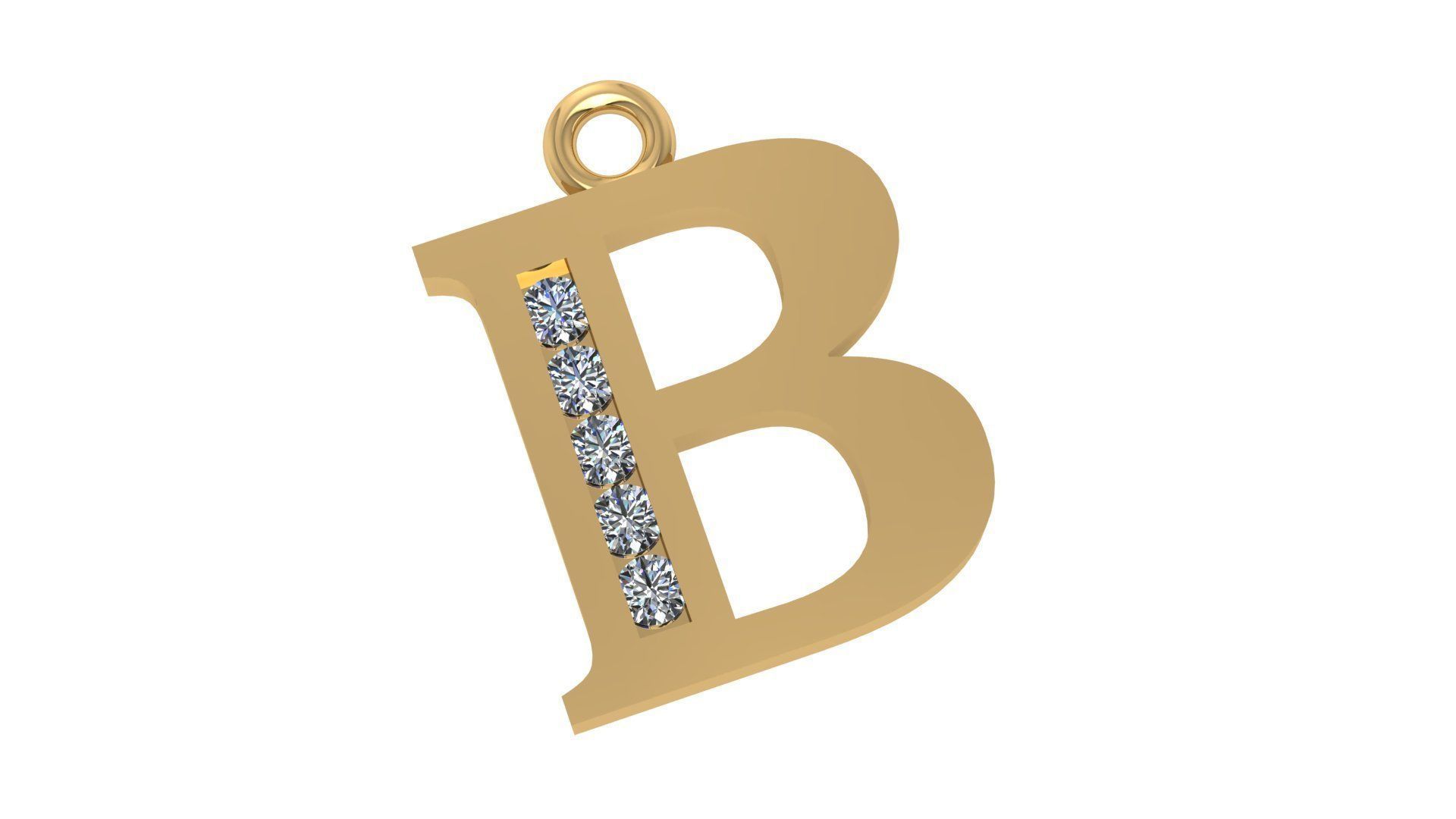 26 Alphabet pendant necklace charms 3dm models pack  3D print model_2