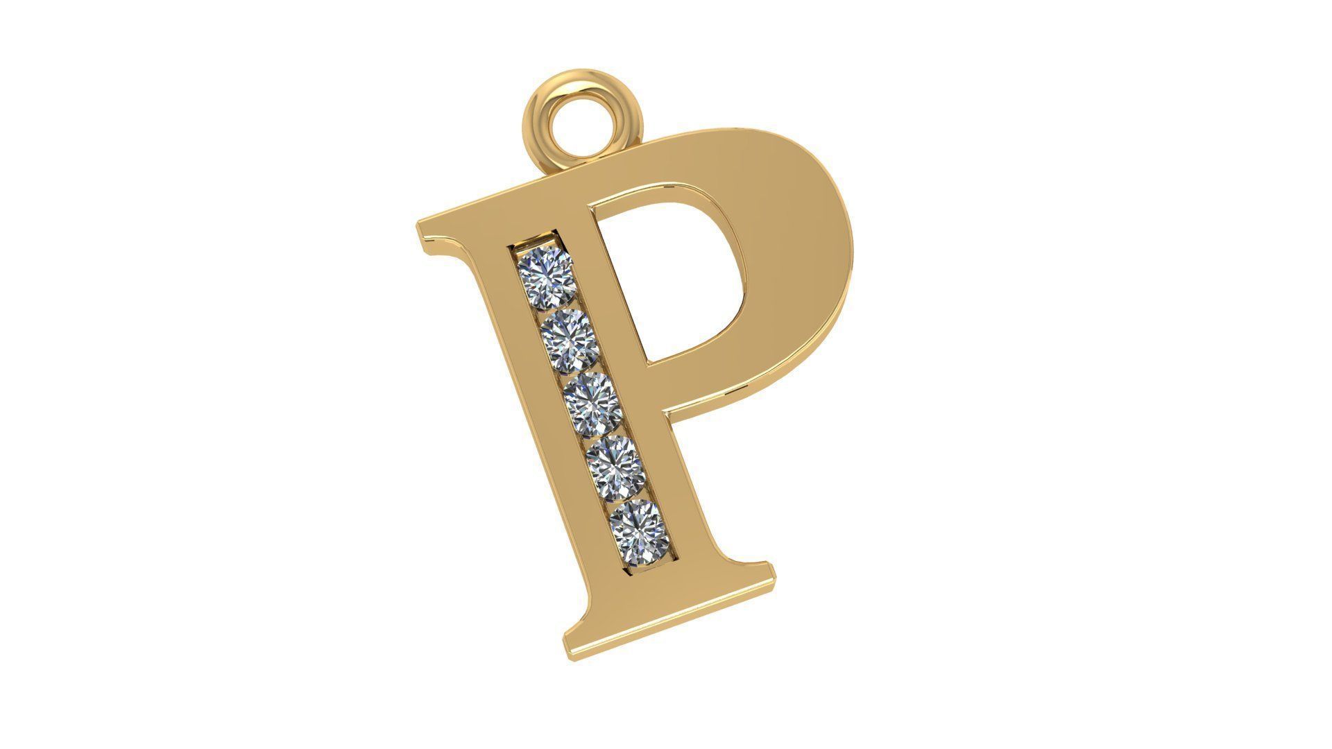 26 Alphabet pendant necklace charms 3dm models pack  3D print model_16