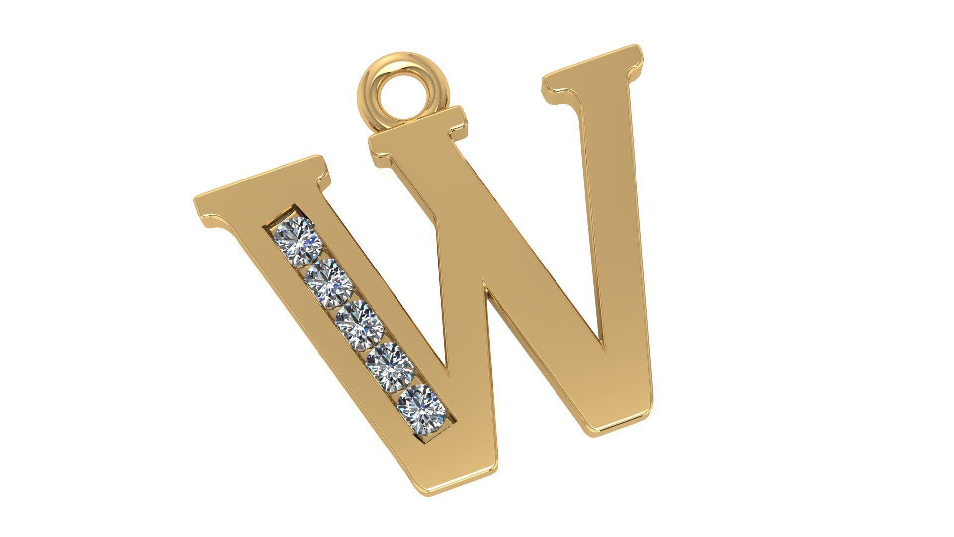 26 Alphabet pendant necklace charms 3dm models pack  3D print model_23