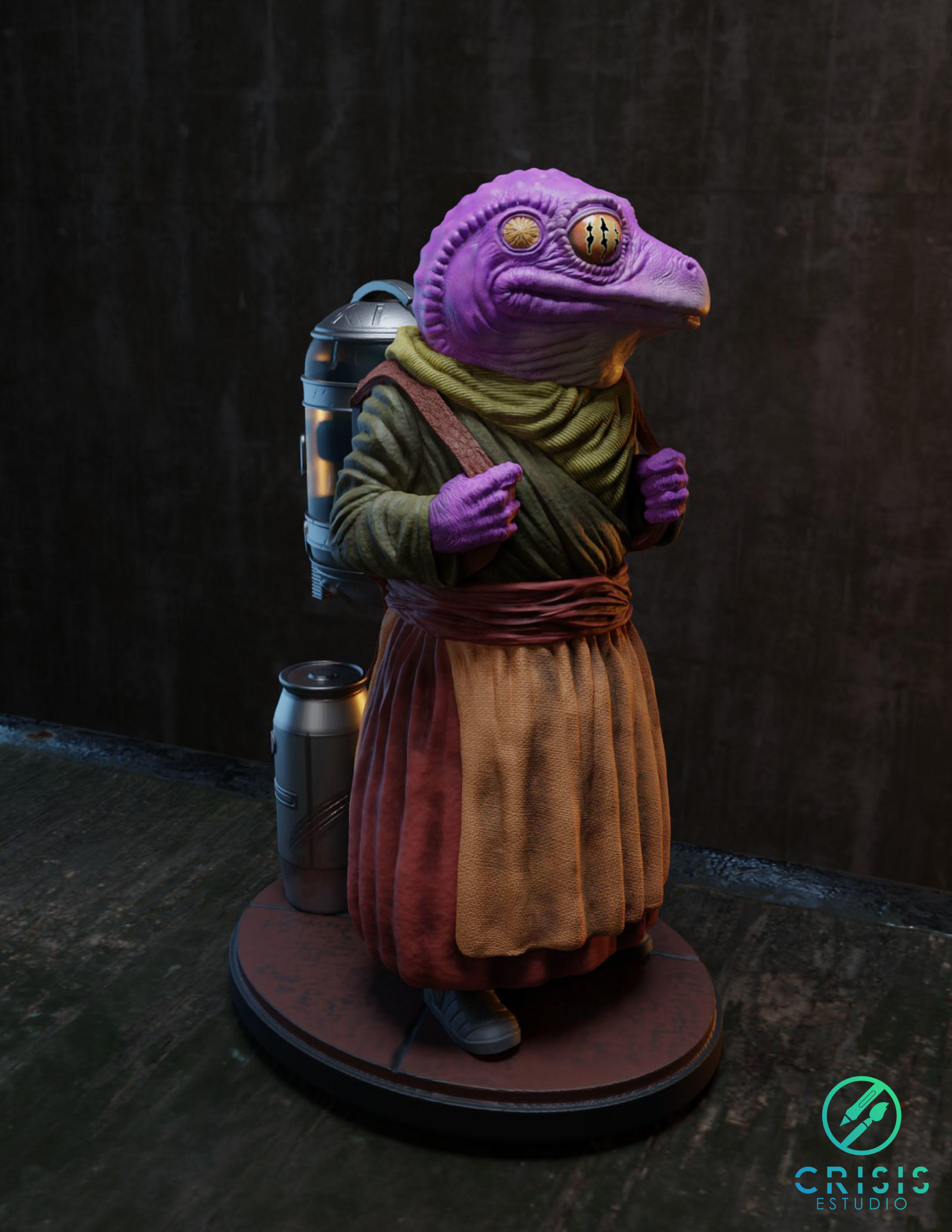 Lady Frog Statue from Mandalorian 3D print model_10