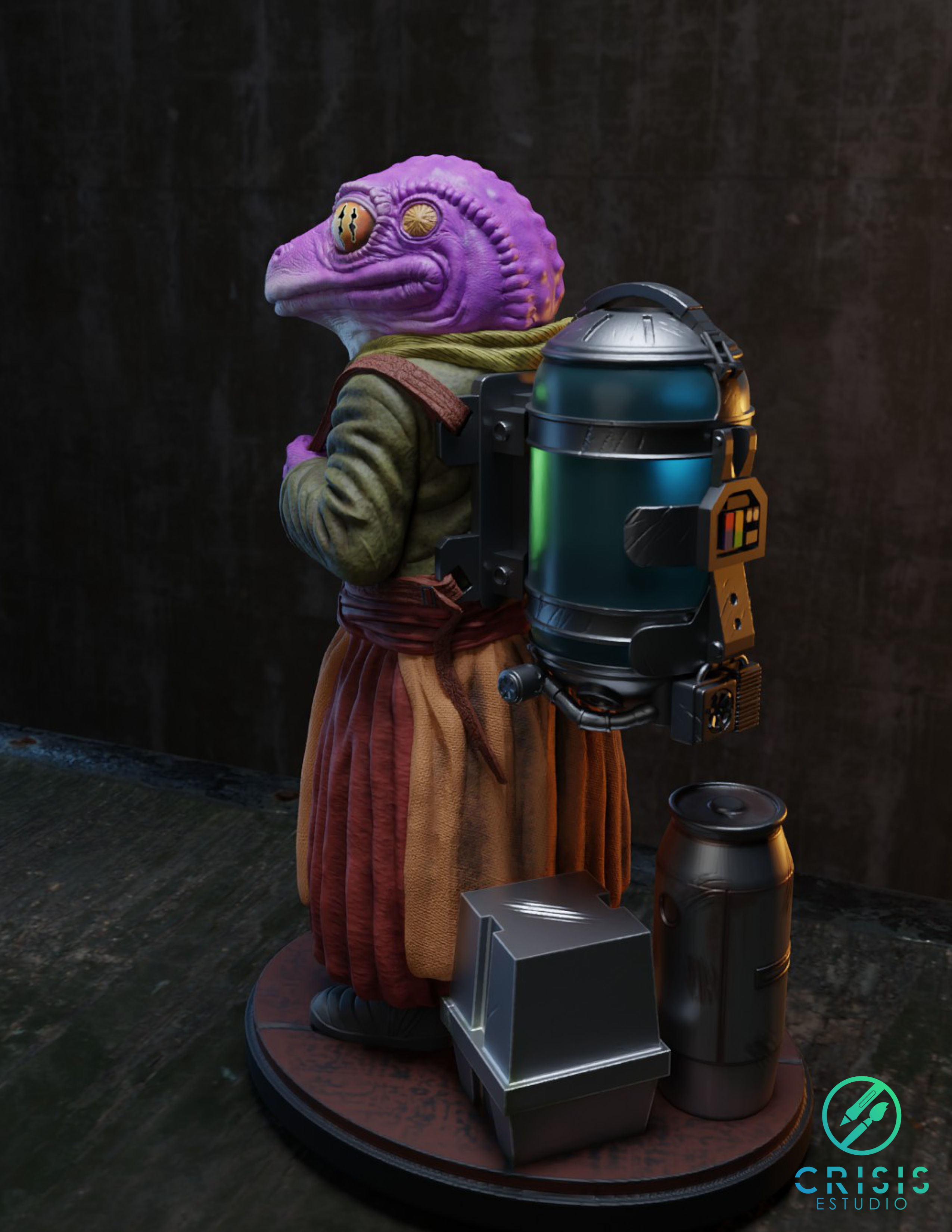 Lady Frog Statue from Mandalorian 3D print model_12