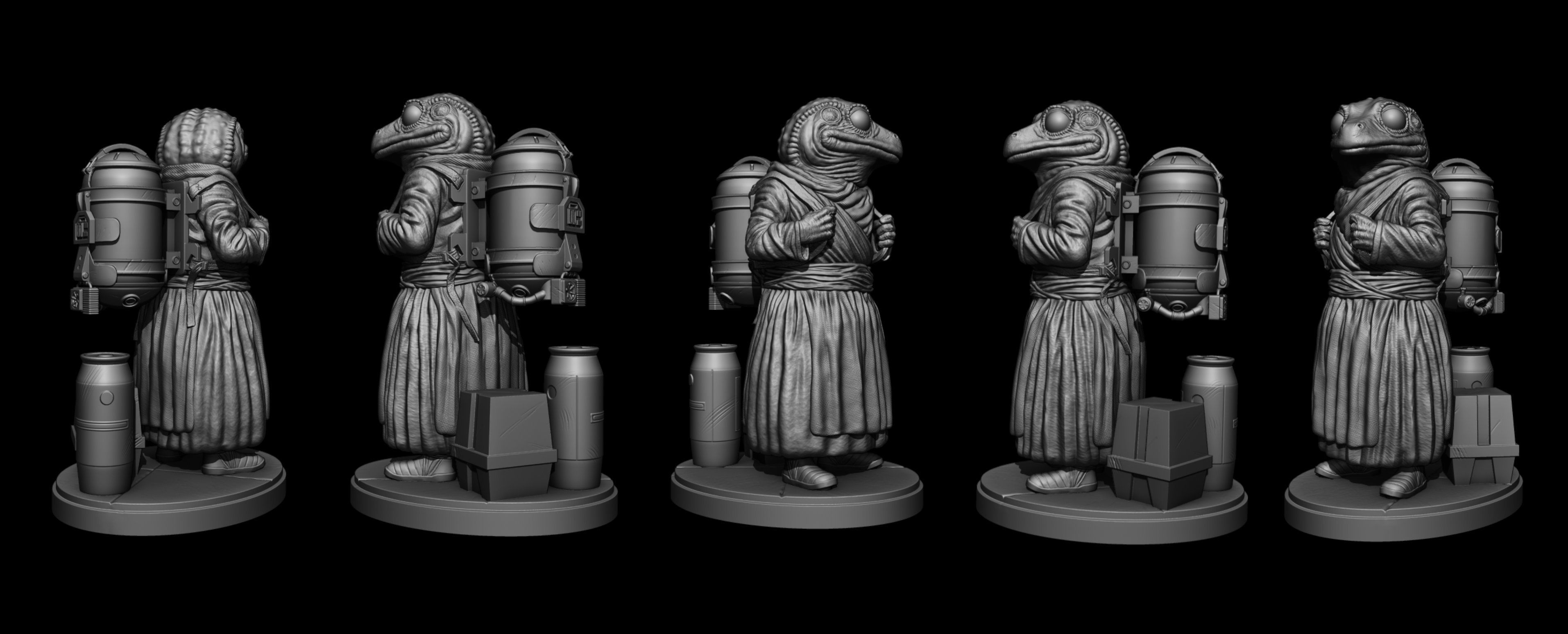 Lady Frog Statue from Mandalorian 3D print model_4