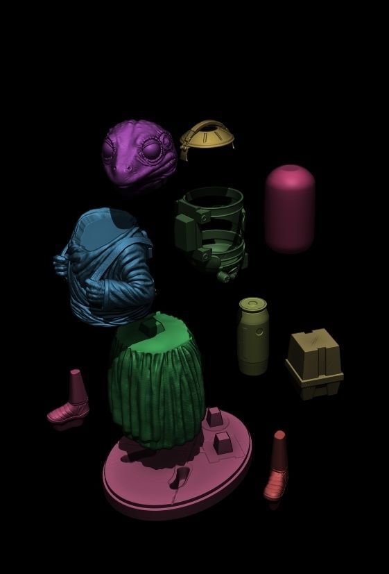 Lady Frog Statue from Mandalorian 3D print model_7