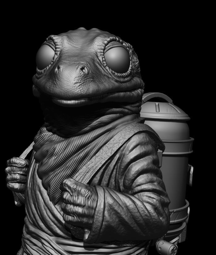 Lady Frog Statue from Mandalorian 3D print model_2
