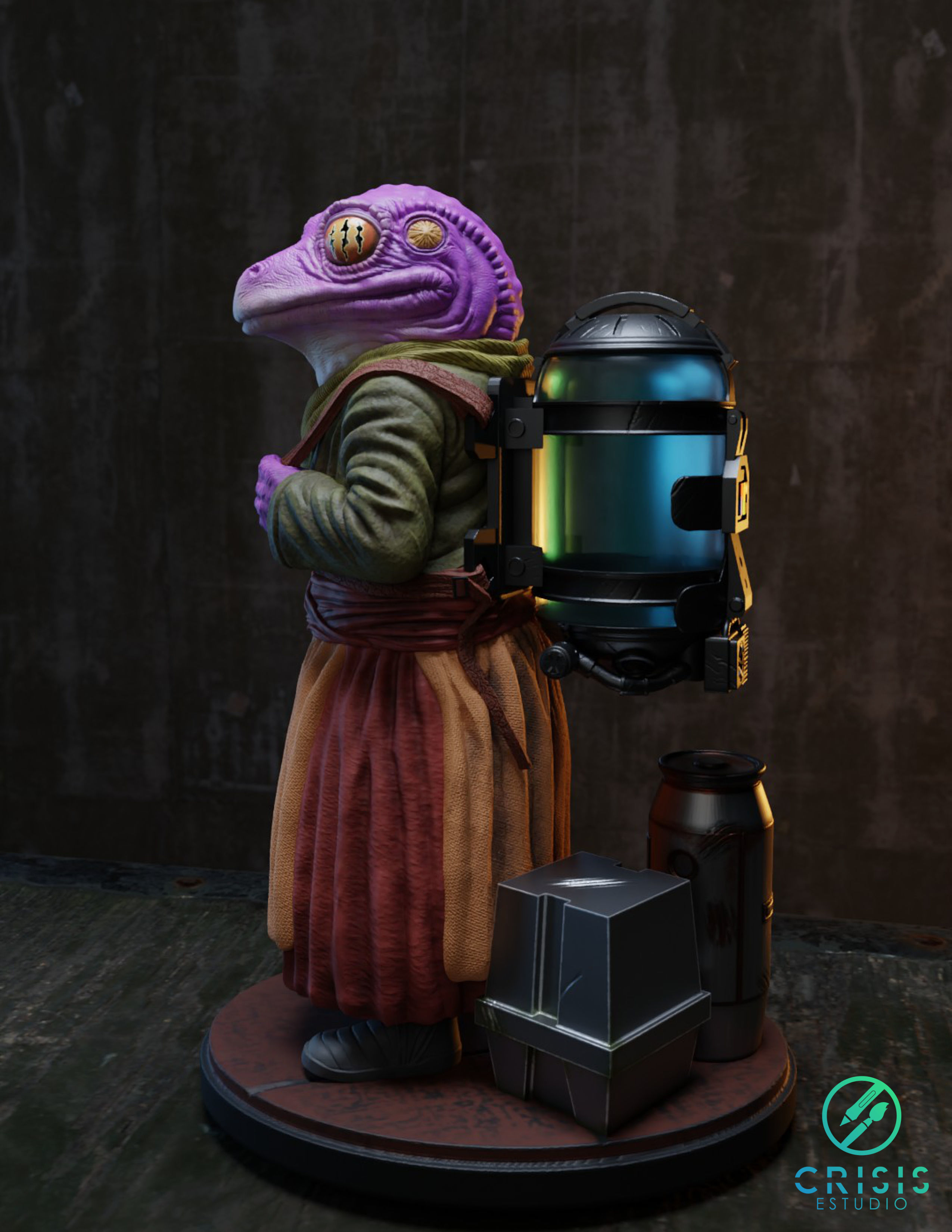 Lady Frog Statue from Mandalorian 3D print model_1