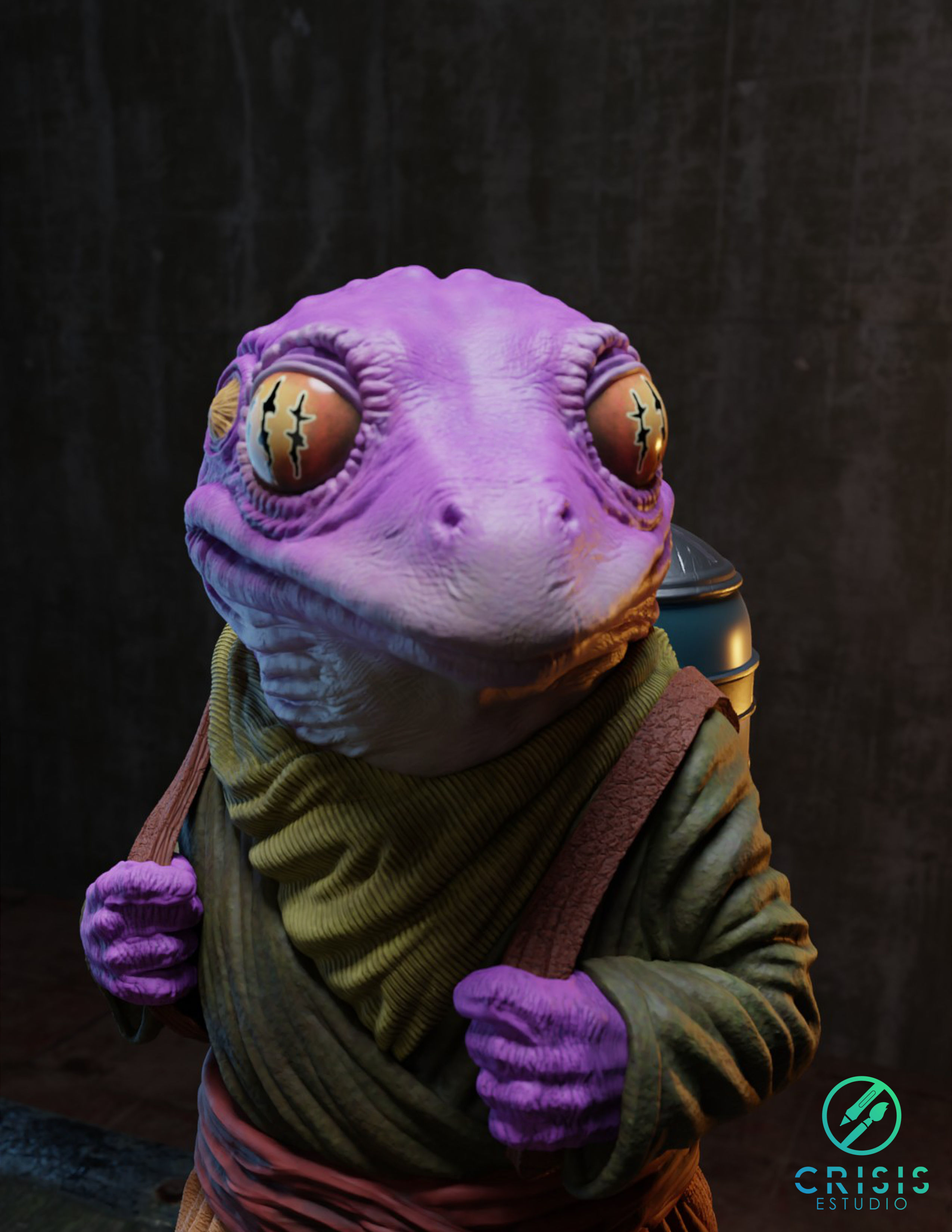 Lady Frog Statue from Mandalorian 3D print model_14