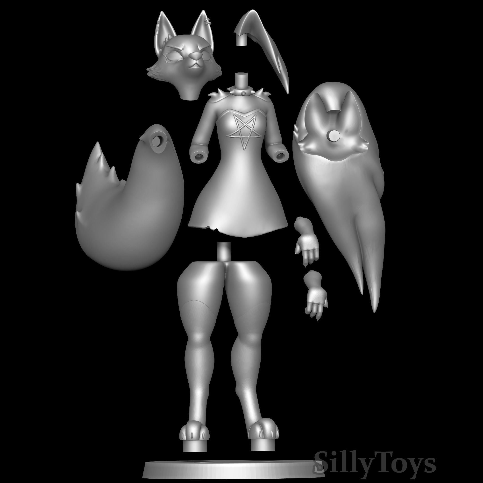 Loona with Dress - Helluva Boss 3D print model_6