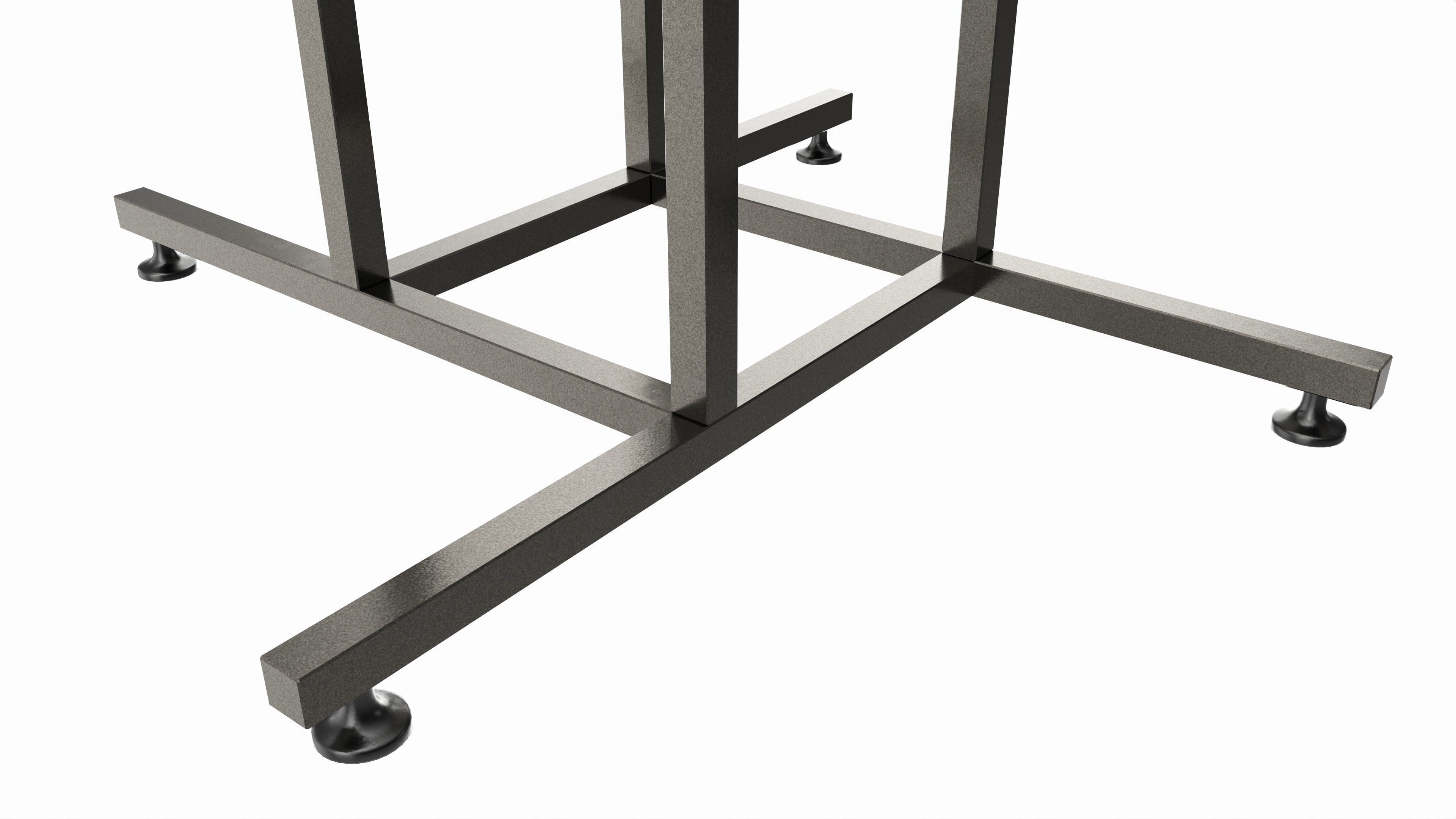 Store Adjustable 4-way Square Tube Clothing Rack 3D model_3