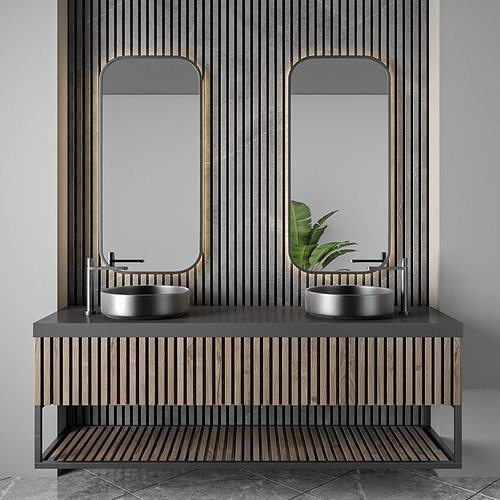 bathroom furniture set 88 3D model