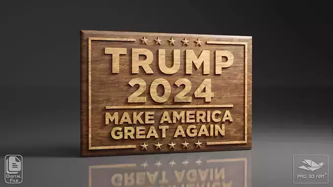 Trump 2024 MAGA Sign - CNC Files For Wood