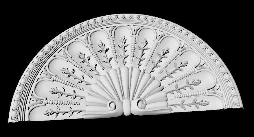 Central decor ornament for furniture 3D model_2