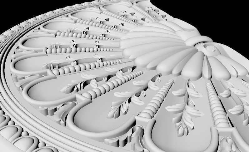 Central decor ornament for furniture 3D model_3