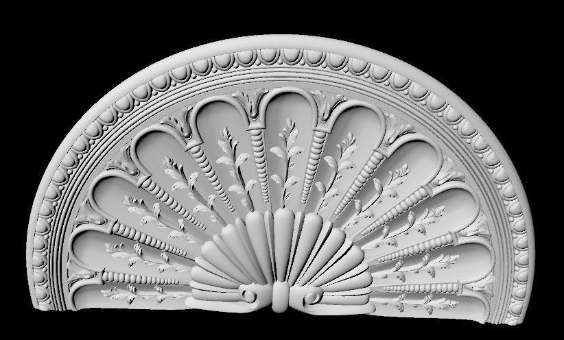 Central decor ornament for furniture 3D model_4