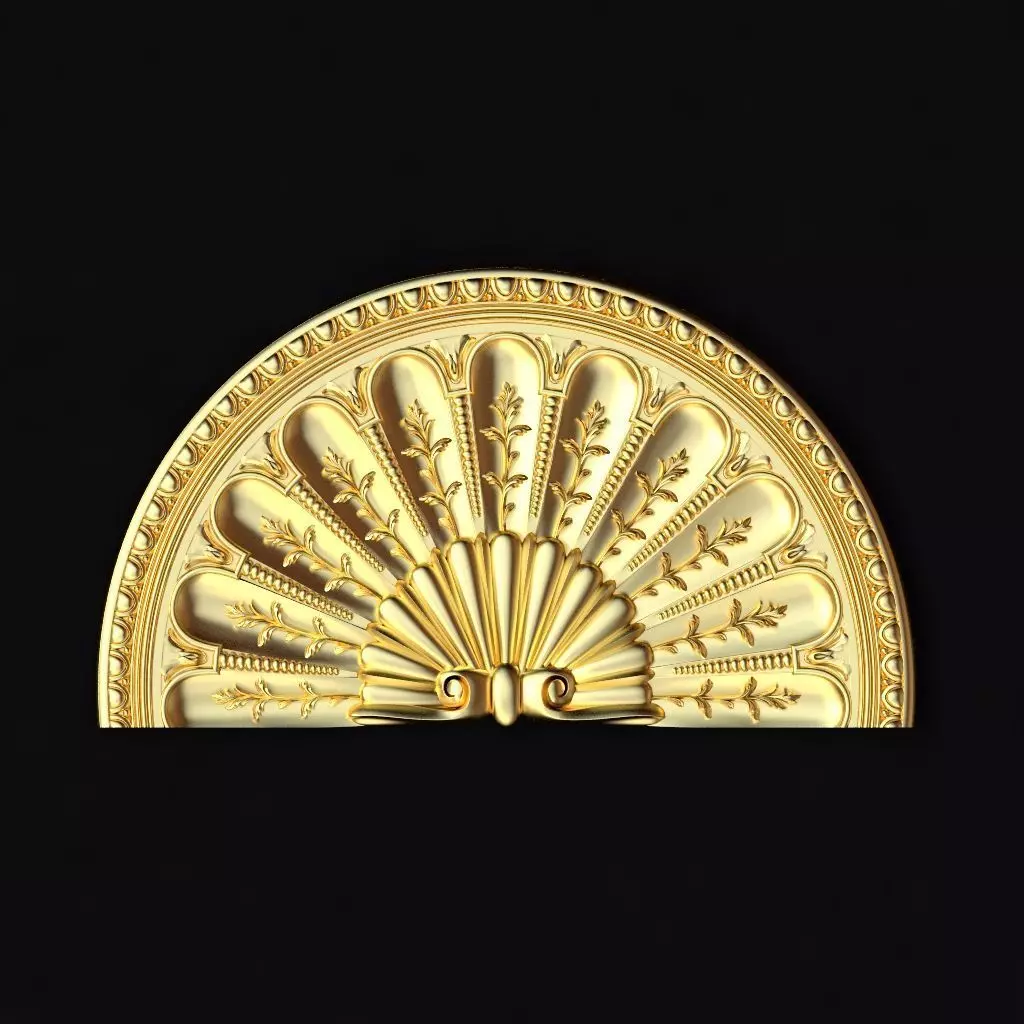 Central decor ornament for furniture 3D model_0