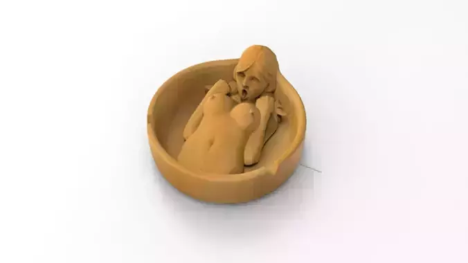 Nude Girl Ashtray Cigar Tray File Dxf Dwg Svg Eps for CNC Router