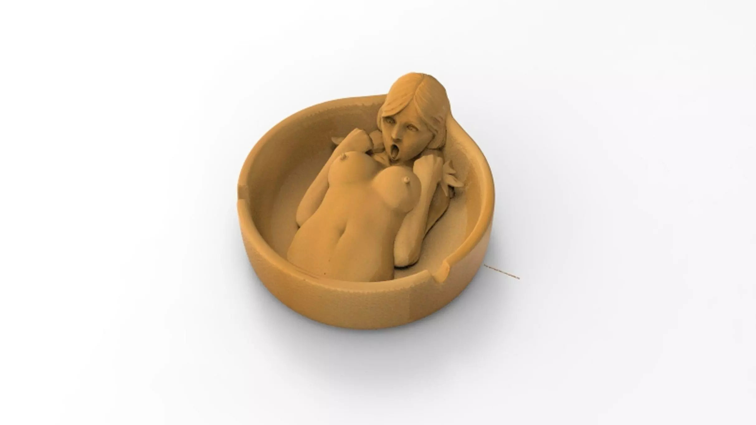 Nude Girl Ashtray Cigar Tray File Dxf Dwg Svg Eps for CNC Router 3D print model