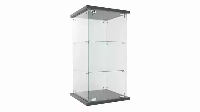 Store Frameless Counter Top Glass Tower Showcase