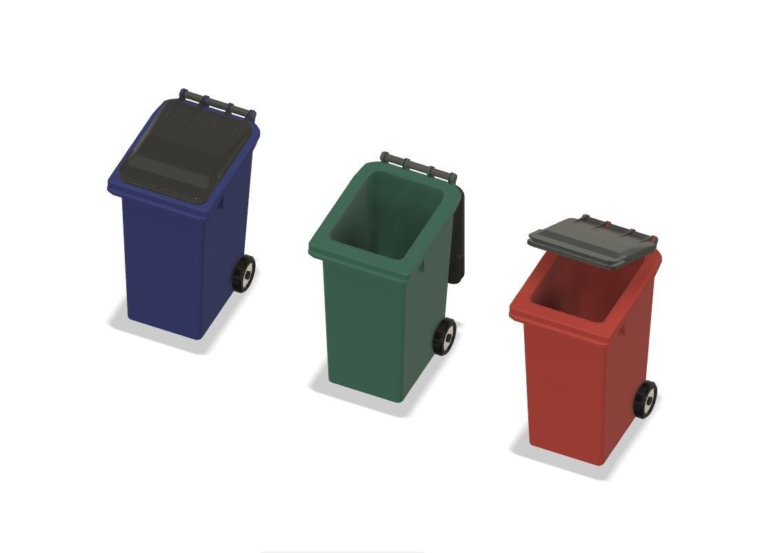 Model Railway Wheelie Bins 3D print model_3