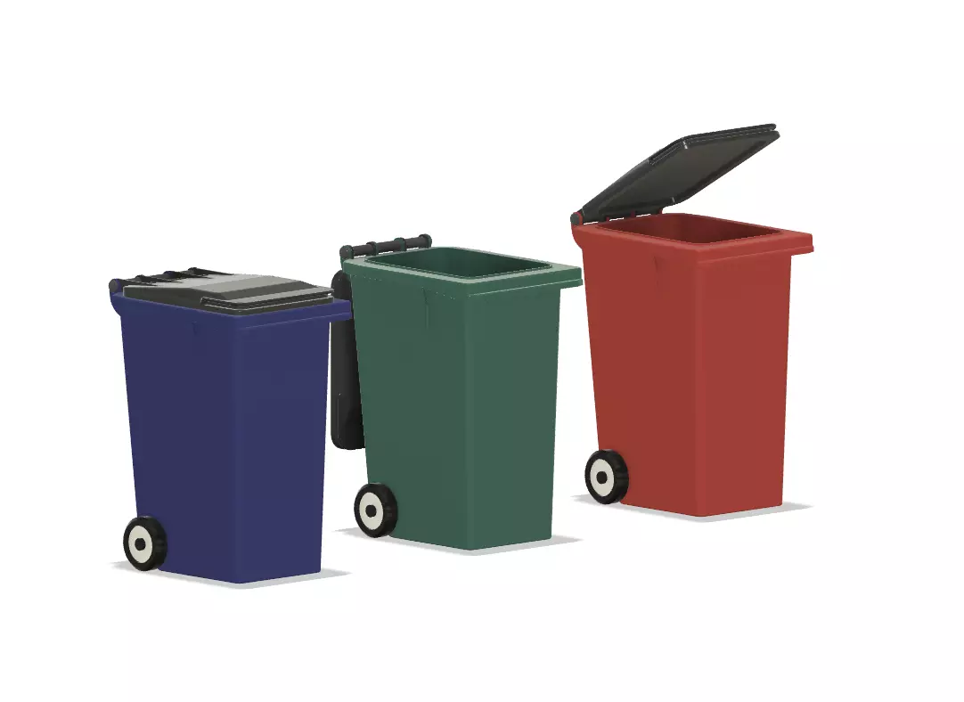 Model Railway Wheelie Bins 3D print model_0