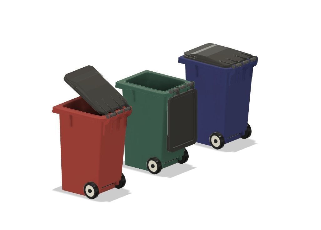 Model Railway Wheelie Bins 3D print model_2