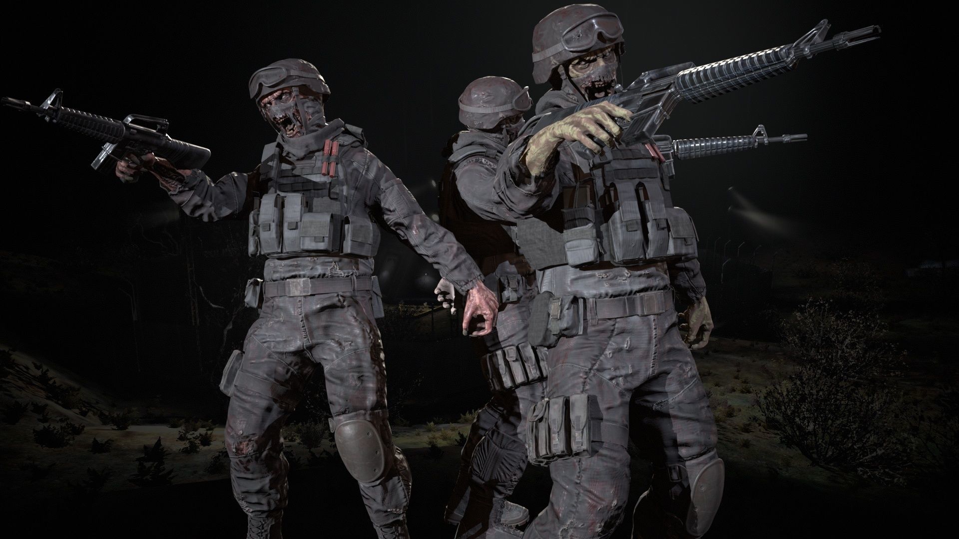 Zombie Soldier Low-poly 3D model_27