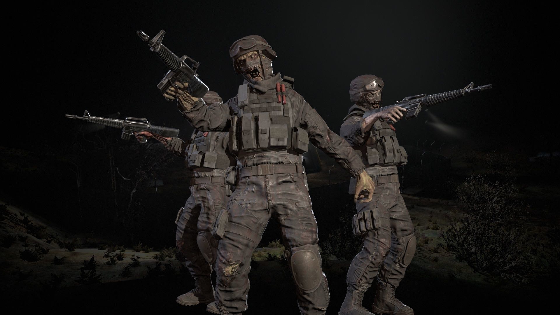 Zombie Soldier Low-poly 3D model_26