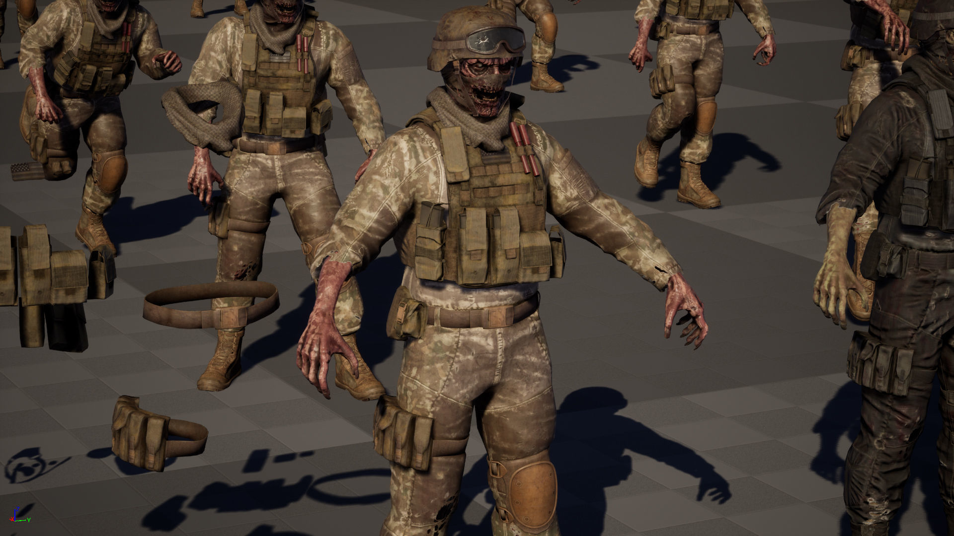 Zombie Soldier Low-poly 3D model_38