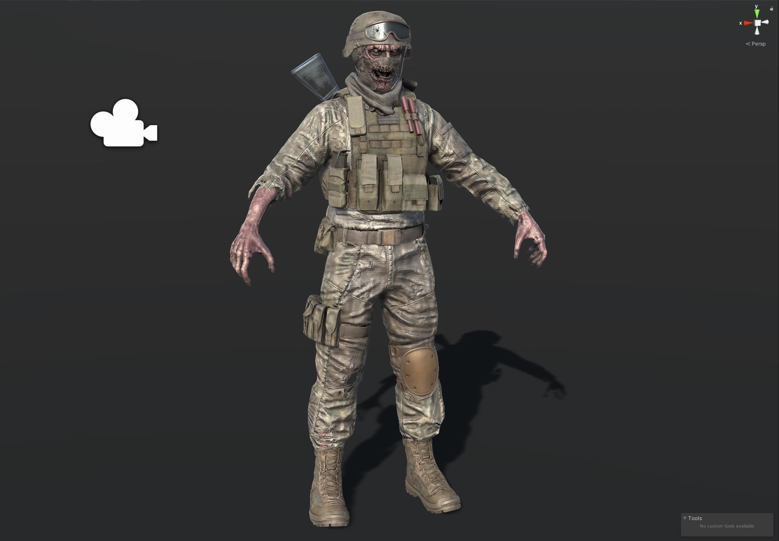 Zombie Soldier Low-poly 3D model_33