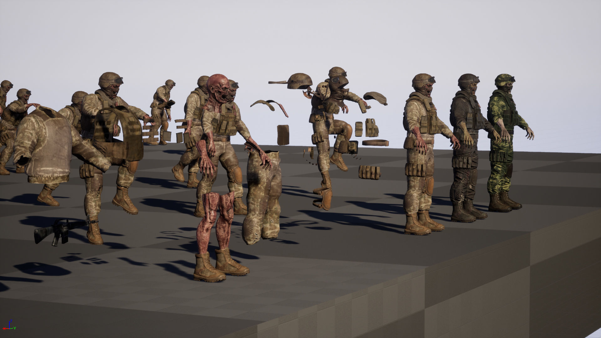 Zombie Soldier Low-poly 3D model_37