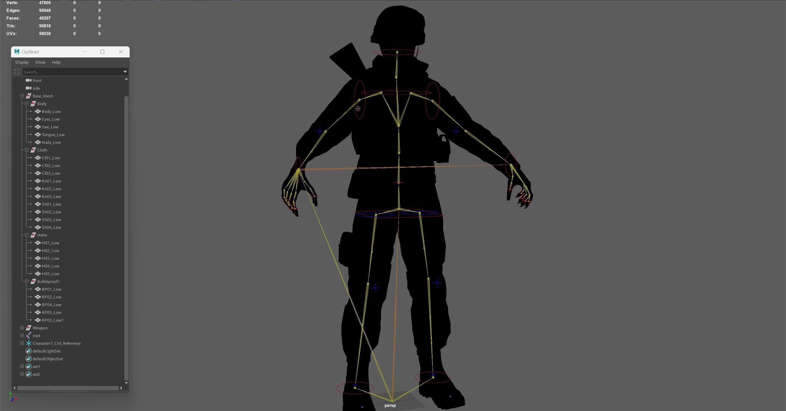 Zombie Soldier Low-poly 3D model_31