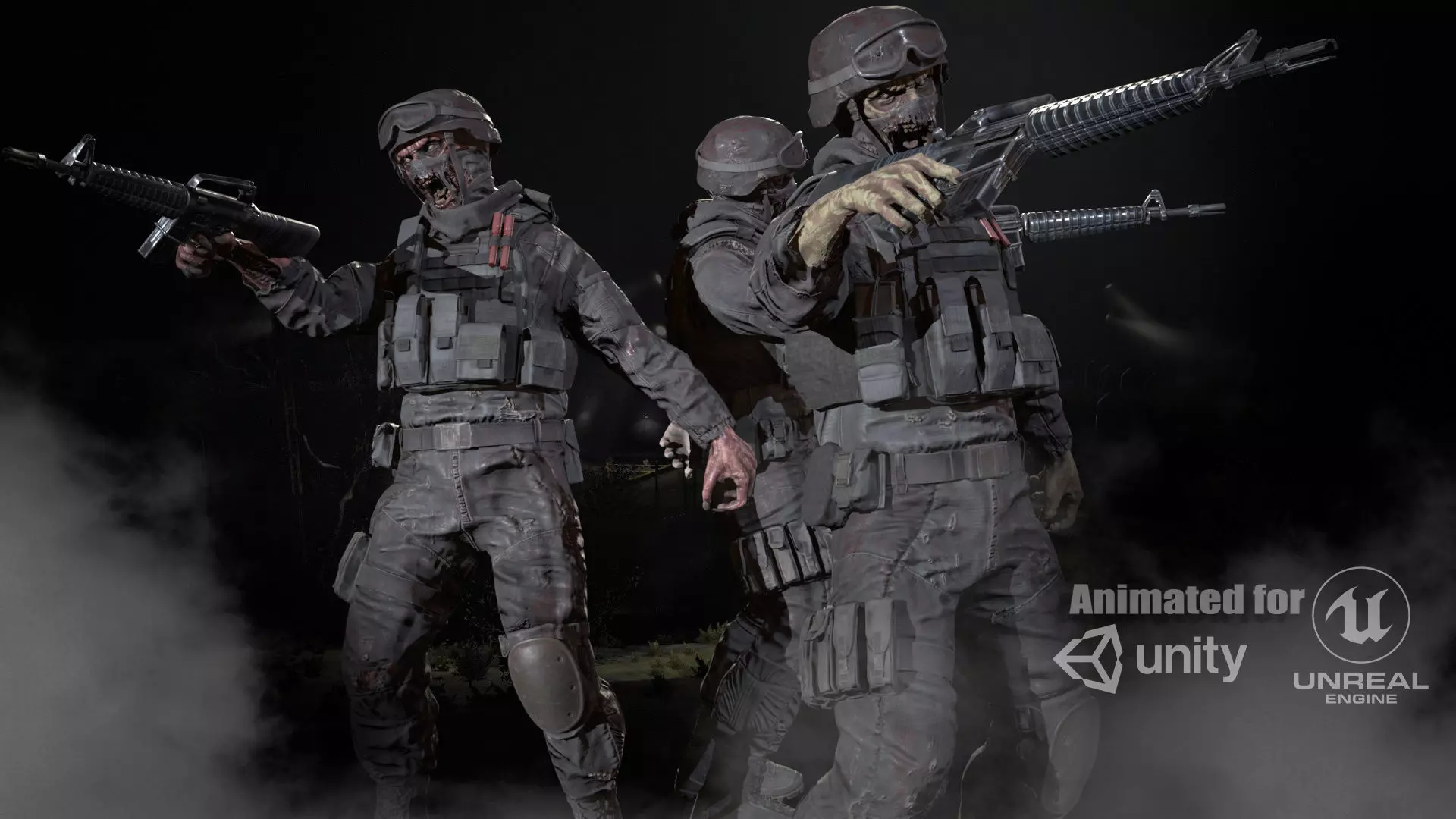 Zombie Soldier Low-poly 3D model_0